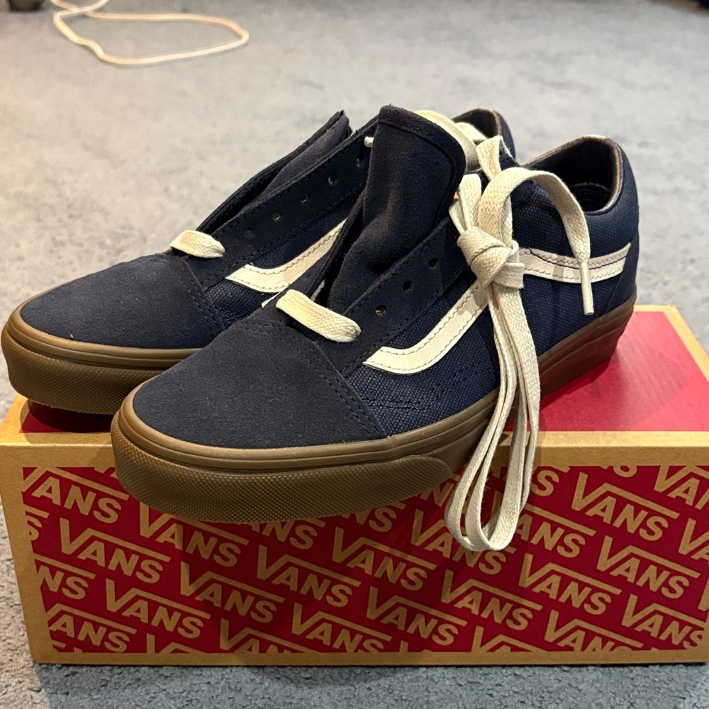 Vans Old Skool Heavy Canvas Navy Sneakers size 6.0 (Men)/ 7.5 (Women)